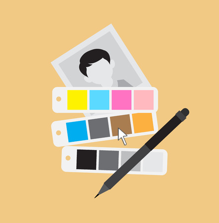 Picture with Swatch and Pen Tool for Editing and Effectsのイラスト素材