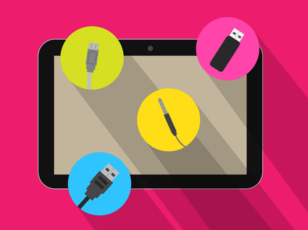 Connectors Option in Tablet Vector Illustrationのイラスト素材
