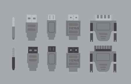 Set of Five PC Connectorsのイラスト素材
