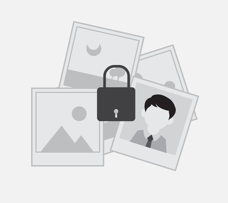 Picture Gallery Lock Vector Conceptのイラスト素材