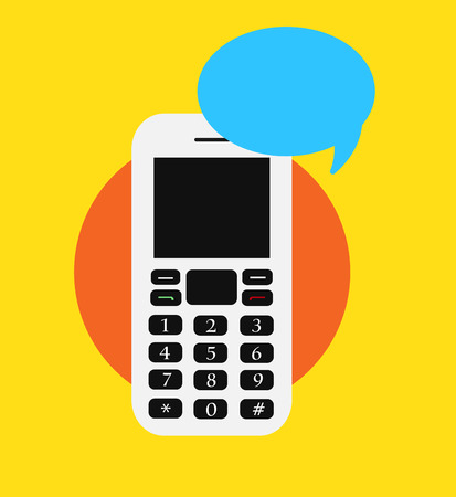 Retro Mobile with Speech Bubbleのイラスト素材