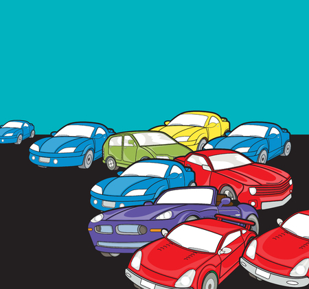 Colorful Cars Backgroundのイラスト素材