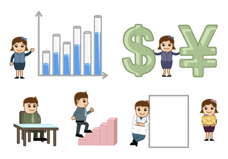 Business Cartoon Graphics Setのイラスト素材