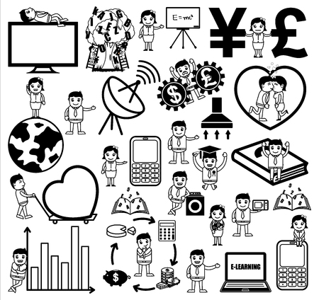 Collection of Retro Cartoon Graphics Conceptsのイラスト素材