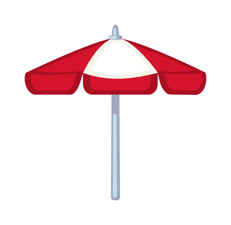 Cartoon multi colored umbrella flat design style. Autumn accessory concept fashion umbrella. Colorful flat collection comfort umbrella outdoor element, climate protective sign.のイラスト素材