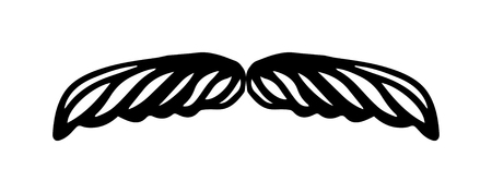 Black silhouette mustache. Mustache black hair and man mustache hipster set. Mustache retro curly black silhouette collection beard mustache. Mustache barber silhouette hairstyleのイラスト素材