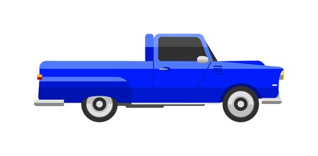 Retro car pick-up icon vintage vector. Classic transportation auto vehicle retro car. Retro car nostalgia automobile old design. Graphic emblem race engine machine shop antiqueのイラスト素材