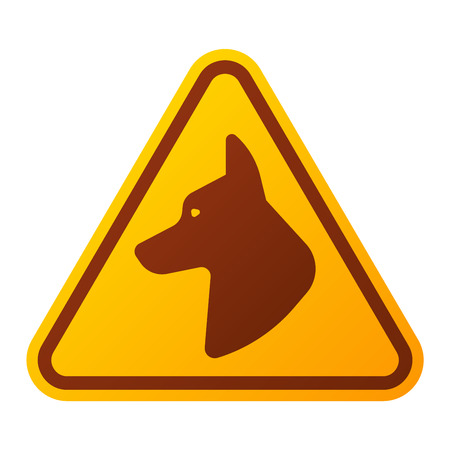 Attention icon danger dog button and attention warning sign. Attention security alarm symbol. Danger dog warning attention sign with symbol information and notification icon vectorのイラスト素材