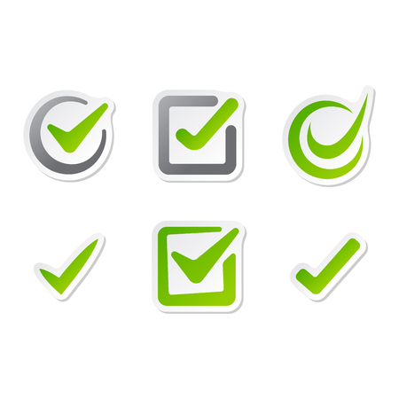 Check box vector icons vector set. Check vote icons vote mark sign choice yes symbol. Correct design check vote icons check mark right agreement voting form. Button question choose success graphic.のイラスト素材
