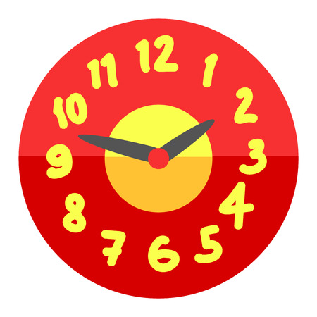 Clock face dial watch alarm illustration. Clock face icon isolated on white background. Clock, watch silhouette. Old, retro, modern and fashion style. Time tool icon, alarm, watch icon isolatedのイラスト素材