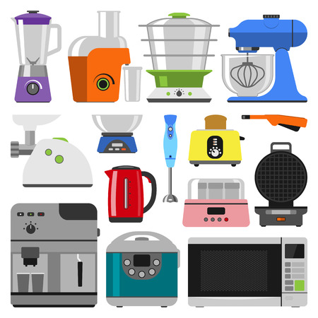 Home appliances cooking kitchen appliances and home equipment kitchen. Home appliances household cooking set. Home electronics kitchen appliances elements infographics template concept vector.のイラスト素材
