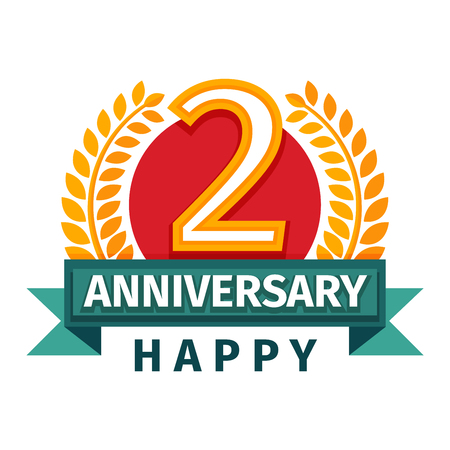 Birthday badge banner design flat background. Happy birthday badge celebration design emblem icon. Anniversary card happy birthday badges birth date sticker vector symbol.のイラスト素材