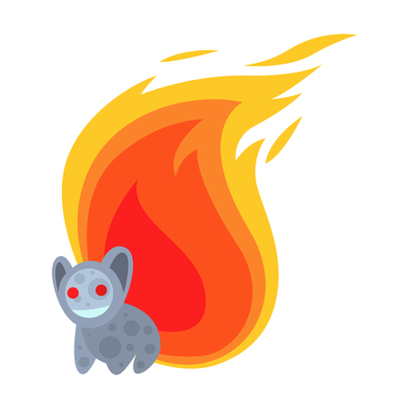 Fantasy monster color cute character funny design element. Humour emoticon fantasy monster unique expression sticker isolated. Alien sticker vector fantasy monster paint crazy animalのイラスト素材