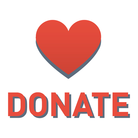 Vector donate concept hand and money button in flat style. Donation gift charity, isolated web donate button design sign contribute. Money giving symbol donate button signのイラスト素材