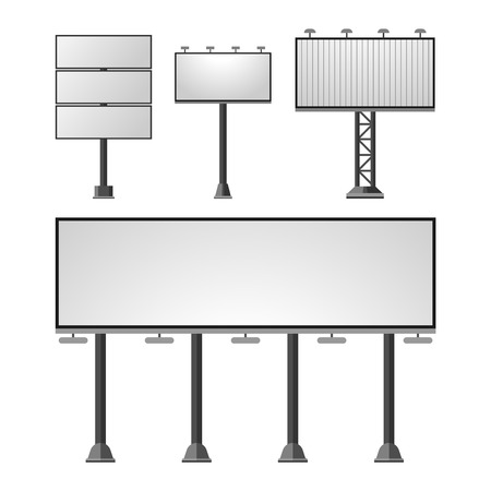 Advertisement billboards and outdoor advertisement templatesのイラスト素材