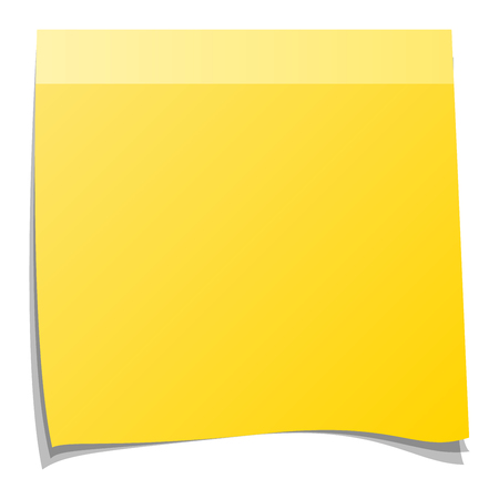 Yellow sticker and note paper sheet sticky isolated on white background vector illustration. Message office paper note. Sticker note sheet sticky business paper blank yellow note paperのイラスト素材
