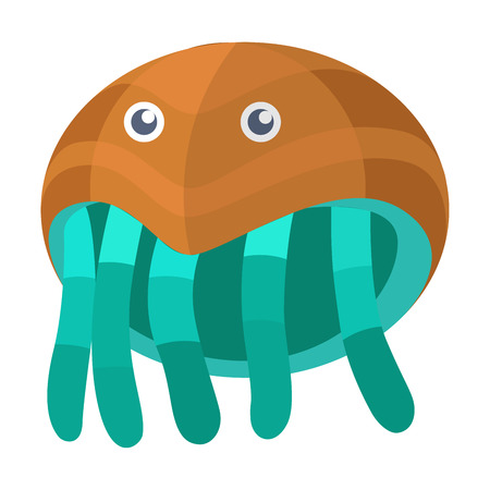 Fantasy monster color grunge character funny design element. Humour emoticon fantasy monsters unique expression sticker isolated. Alien sticker vector fantasy monsters paint crazy animals.のイラスト素材