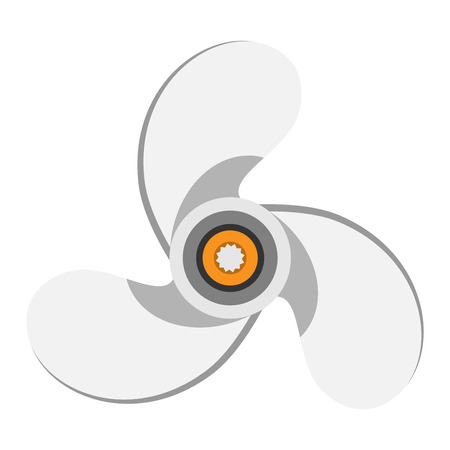 Turbine ship boat icon propeller fan rotation technology equipment. Fan blade, wind ventilator propeller ship boat fan equipment. Vector illustration propeller ship fan vector industrial ventilatorのイラスト素材