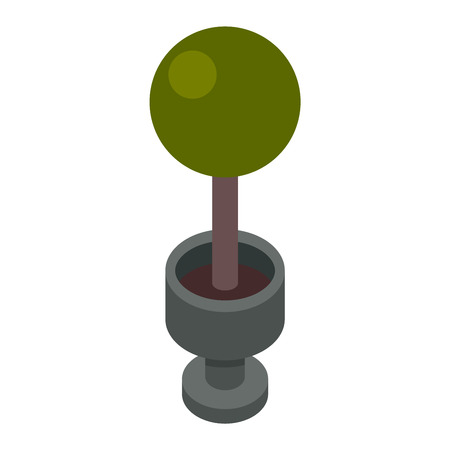 Green isometric tree and garden isometric nature street plant. Isometric tree natural spring element. Map foliage park eco concept. Isometric tree green forest nature vector illustration.のイラスト素材