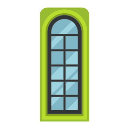 House window vector element isolated on white background. Window element flat vector style. Vector window frame isolated on whiteのイラスト素材