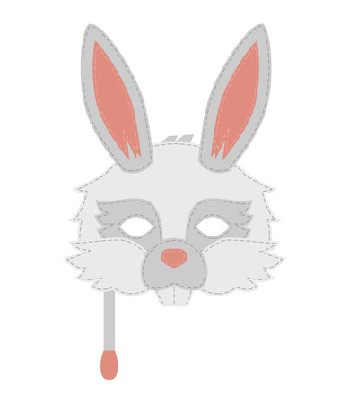 Cartoon animal party masks vector. Animal carnival mask vector holiday illustration party fun symbol. Celebration animal carnival mask character head masquerade festival decoration human faceのイラスト素材