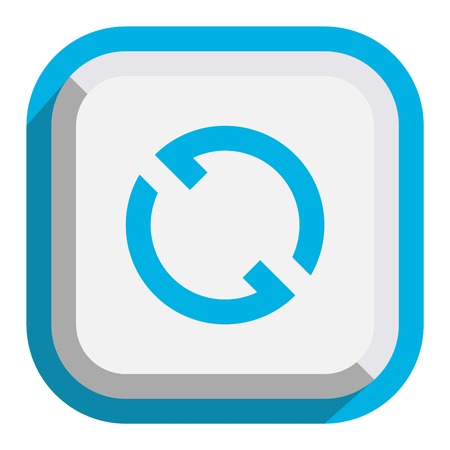 UI interface reload circle button element. Vector internet reload arrows button isolated. Website circle re-load round button sign.のイラスト素材