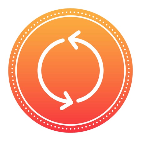 UI interface reload circle button element. Vector internet reload arrows button isolated. Website circle re-load round button sign.のイラスト素材