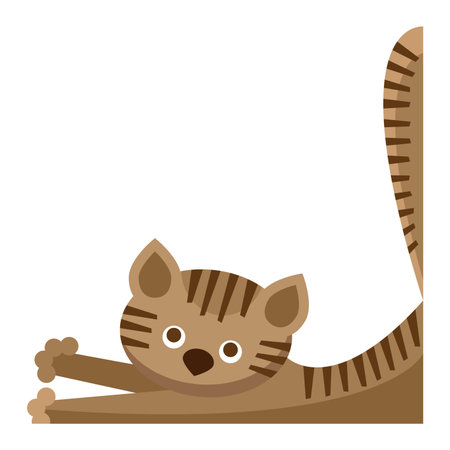 Cartoon cat domestic animal. Cartoon kitty character, adorable vector cat. Cartoon feline cat funny mammal pet. Fuffy kitty friend vectorのイラスト素材