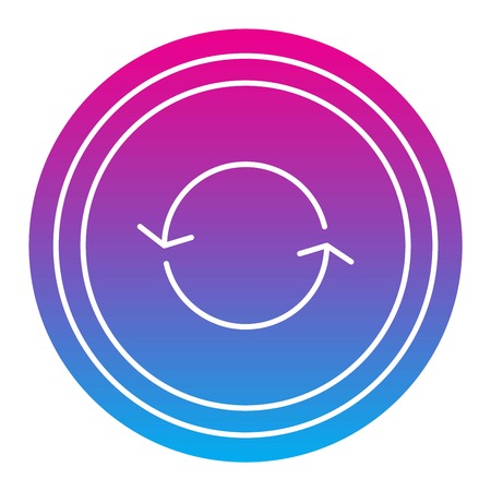 UI interface reload circle button element. Vector internet reload arrows button isolated. Website circle re-load round button sign.のイラスト素材