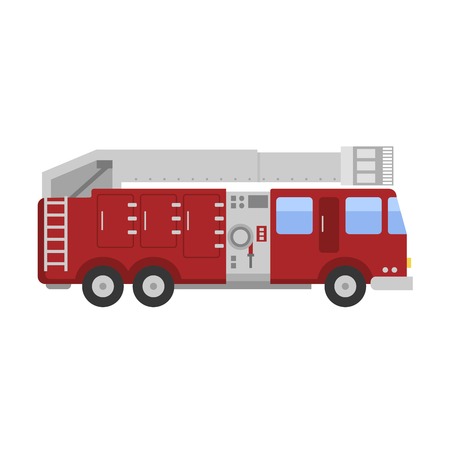 Fire truck safety department and fire truck siren transportのイラスト素材