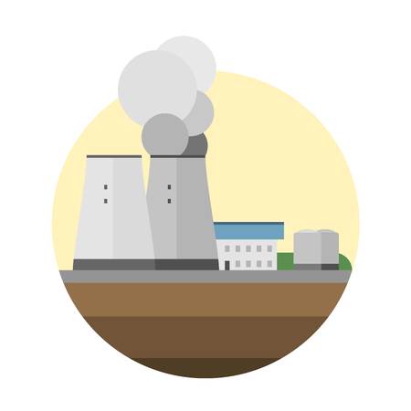 Type of power and energy source generation icon. Energy source station building renewable or sustainable and energy source signのイラスト素材