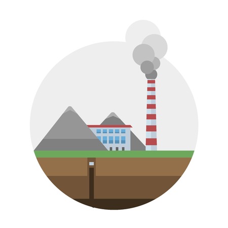 Type of power and energy source generation icon. Energy source station building renewable or sustainable and energy source signのイラスト素材