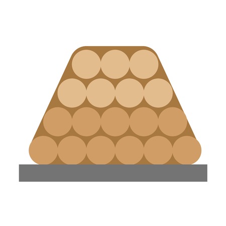 Firewood fireplace for bonfire stack vector wooden material. Firewood stacked wooden blocks. Firewood bonfire stack energy industry. Firewood fireplace stack vector illustration isolatedのイラスト素材