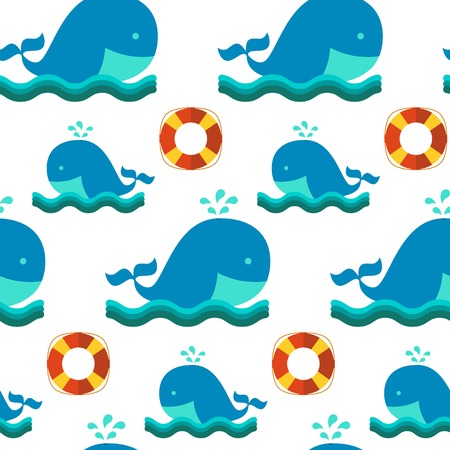 Seamless vector patterns with nautical elements wave collection paper. Ocean sea vector texture wallpaper marine seamless patterns. abstract marine seamless patterns.のイラスト素材