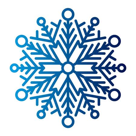 Snowflake vector illustration and season nature winter sign symbol. Frozen ice xmas element and frost silhouette. Winter snow traditional beautiful star ornament.のイラスト素材