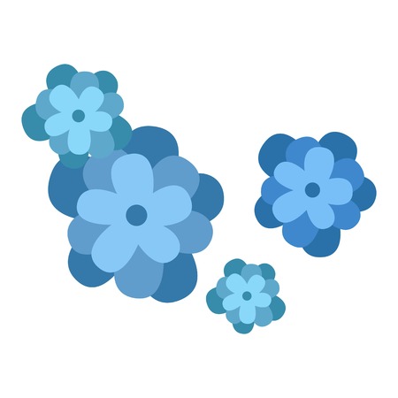 Flowers icons nature and colorful flower iconのイラスト素材