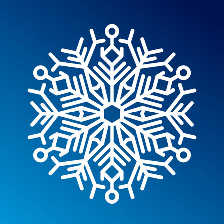 Snowflake vector illustration and season nature winter sign symbol. Frozen ice xmas element and...