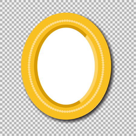 Antique photo frame isolated. Vintage cartoon picture painting or drawing template icon retro design vector illustration. Stylish wall gallery decoration.のイラスト素材