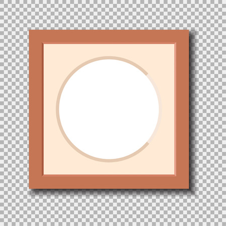 Antique photo frame isolated. Vintage cartoon picture painting or drawing template icon retro design vector illustration. Stylish wall gallery decoration.のイラスト素材