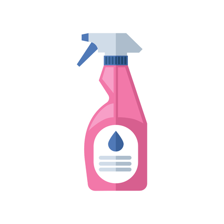Color cosmetic bottle template, cap container design. Plastic cream package object. Blank empty dummy glass box flat medicine water advertising vector illustration.のイラスト素材