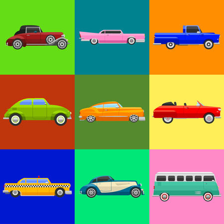 Retro car vector vehicle.のイラスト素材
