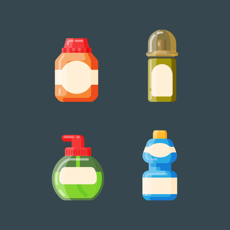 Bottle template blank package container vectorのイラスト素材