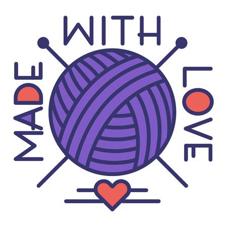 Handmade needlework badge logo vectorのイラスト素材