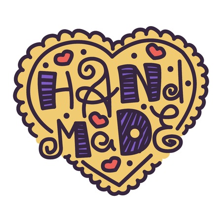 Handmade needlework badge logo vectorのイラスト素材