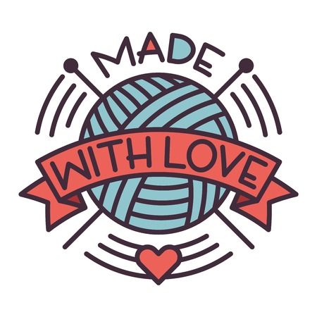 Handmade needlework badge logo vectorのイラスト素材