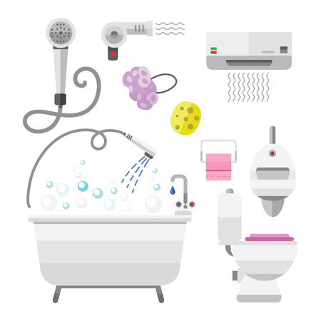 Bathroom icons symbols vector illustration.のイラスト素材