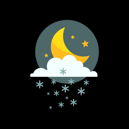 Weather icon vector illustration. Season thermometer design thunder temperature sign. Meteorology sky snowflake night nature element for web application.のイラスト素材