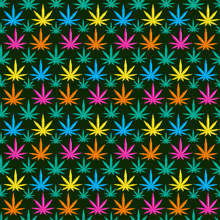 Marijuana background vector seamless patternsのイラスト素材