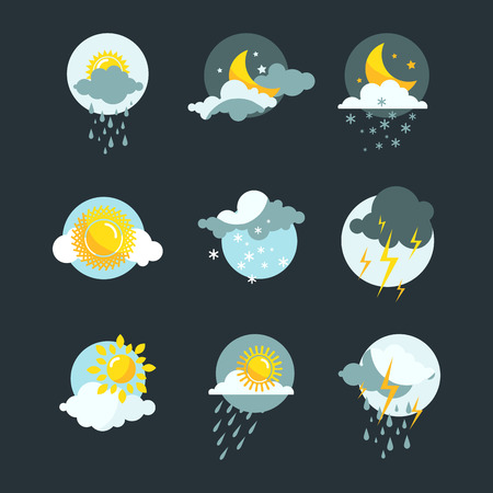 Set of weather icons vector.のイラスト素材