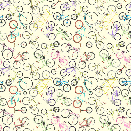 Retro bike pattern vector background.のイラスト素材